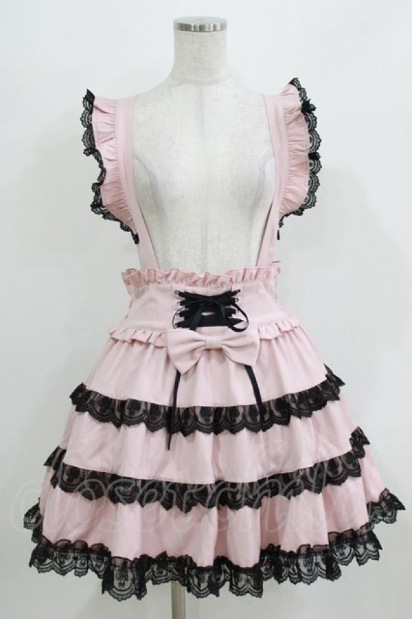 画像1: DearMyLove / ミルフィーユフリルスカート mini L ピンク/ブラック H-26-03-23-004-0-SK-NS-ZH (1)