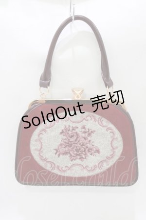 画像: an another angelus / フレームローズ刺繍がま口バッグ  Bordeaux H-26-03-23-046-CA-BG-NS-ZH