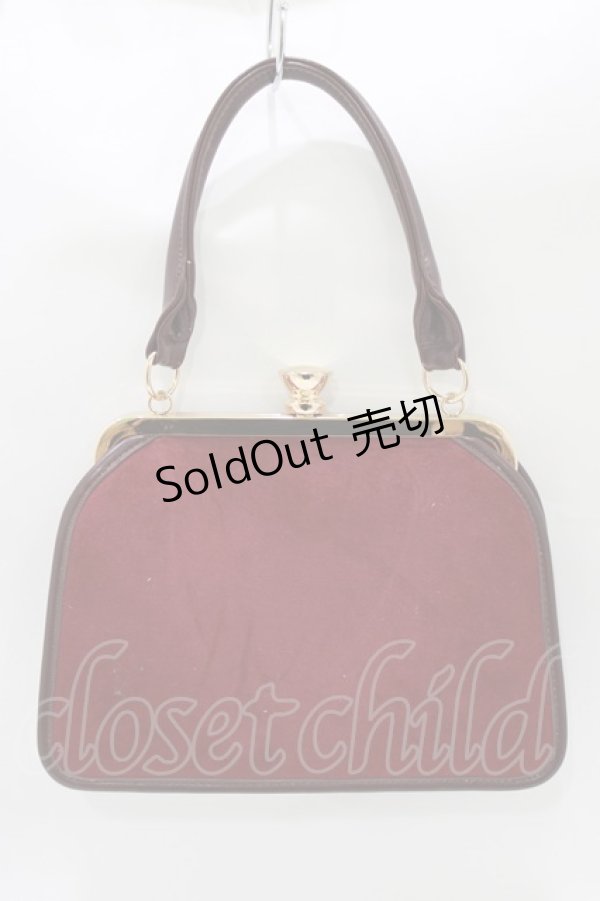 画像2: an another angelus / フレームローズ刺繍がま口バッグ  Bordeaux H-26-03-23-046-CA-BG-NS-ZH (2)