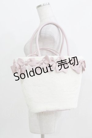 画像: m petit by misako / NINA'Sコラボ リボンファーバッグ  オフ/ピンク H-26-03-23-047-LO-BG-NS-ZH
