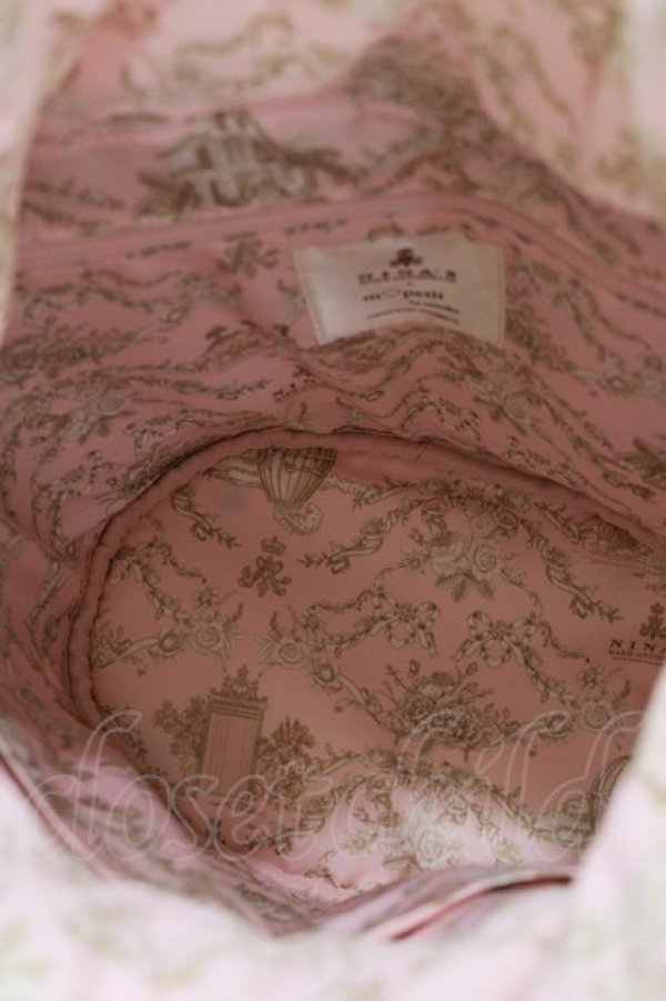 画像2: m petit by misako / NINA'Sコラボ リボンファーバッグ  オフ/ピンク H-26-03-23-047-LO-BG-NS-ZH (2)