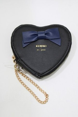 画像: m petit by misako / AMハートガタミニコイン  ブラック/ネイビー H-26-03-23-053-LO-ZA-NS-ZH