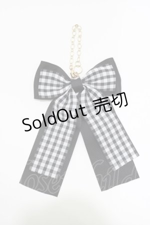 画像: m petit by misako / ギンガムチェックリボンバッグチャーム  ブラック H-26-03-23-060-LO-ZA-NS-ZH