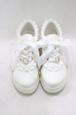 画像1: Amavel / 厚底フリルスニーカー L/24cm~24.5cm 白 H-26-03-23-073-CA-SH-NS-ZH (1)