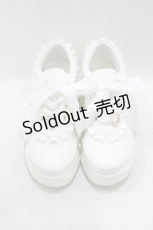 画像: Amavel / 厚底フリルスニーカー L/24cm~24.5cm 白 H-26-03-23-073-CA-SH-NS-ZH