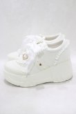画像2: Amavel / 厚底フリルスニーカー L/24cm~24.5cm 白 H-26-03-23-073-CA-SH-NS-ZH (2)
