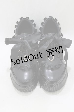 画像: Amavel / 厚底フリルスニーカー L/24cm~24.5cm ブラック H-26-03-23-074-CA-SH-NS-ZH