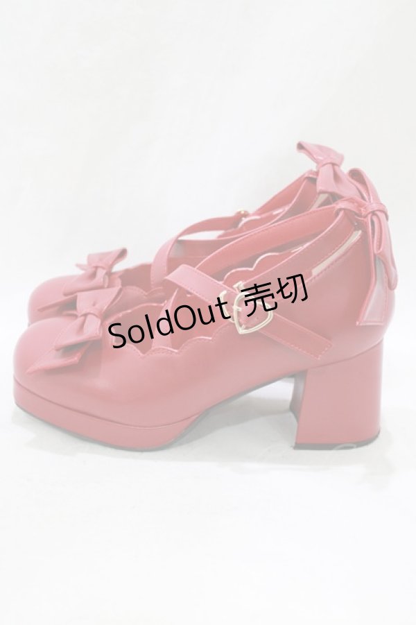 画像2: virally / 星名桜子/HSリボンパンプス L レッド H-26-03-23-076-PU-SH-NS-ZH (2)