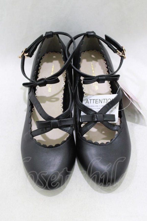 画像1: m petit by misako / AMリボンストラップPPS L ブラック H-26-03-23-080-LO-SH-NS-ZH (1)