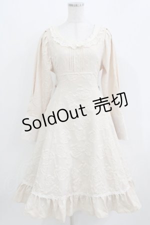 画像: Eri Aino's collaboration / 配色花柄ジャカードワンピース L 生成り H-26-03-23-009-PU-OP-NS-ZH