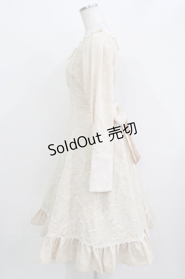 画像2: Eri Aino's collaboration / 配色花柄ジャカードワンピース L 生成り H-26-03-23-009-PU-OP-NS-ZH (2)