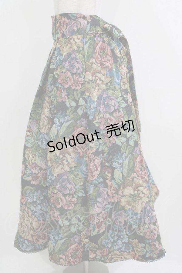 画像2: Kurumi Collaboration / TT*KRゴブランロングスカート L ブラック H-26-03-23-013-GO-SK-NS-ZH (2)