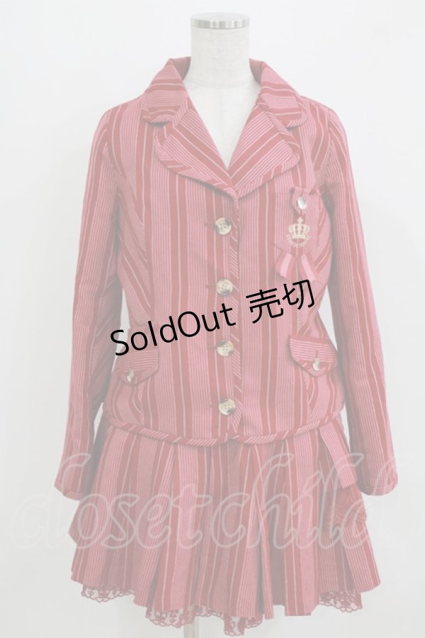 画像1: Angelic Pretty / Chelseaレジメンジャケット+Chelseaレジメンスカート Free ワイン H-26-03-23-018-AP-OP-NS-ZH (1)