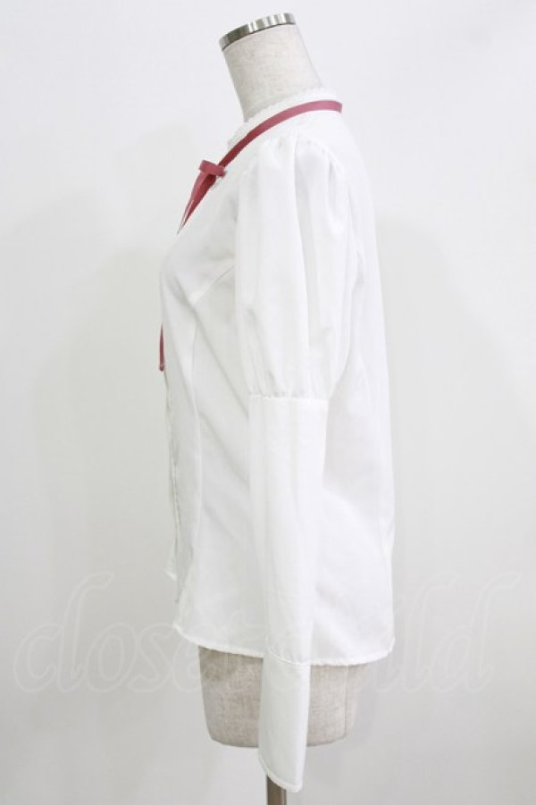 画像2: Kurumi Collaboration / KRデシンジゴスリブラウス L 白 H-26-03-23-025-GO-BL-NS-ZH (2)