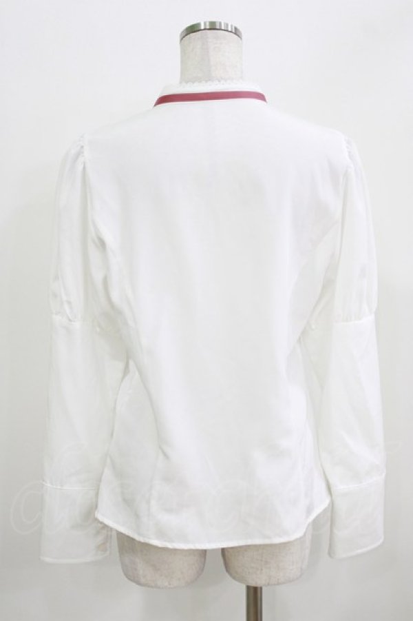 画像3: Kurumi Collaboration / KRデシンジゴスリブラウス L 白 H-26-03-23-025-GO-BL-NS-ZH (3)