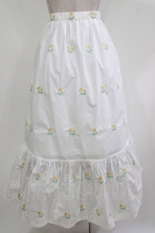 画像3: Jane Marple Dans Le Salon / ダンデライオンエンブロイダリートレーンスカート  オフホワイト H-26-03-24-025-JM-SK-KB-ZH (3)