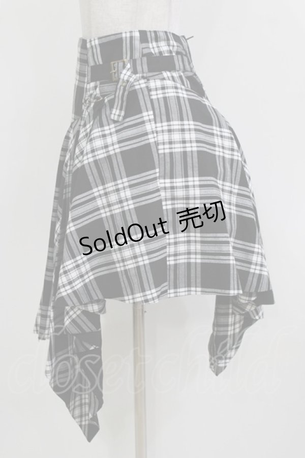 画像2: PEACE NOW / イレギュラーチェックスカート  ブラック H-26-03-24-031-PU-SK-KB-ZH (2)