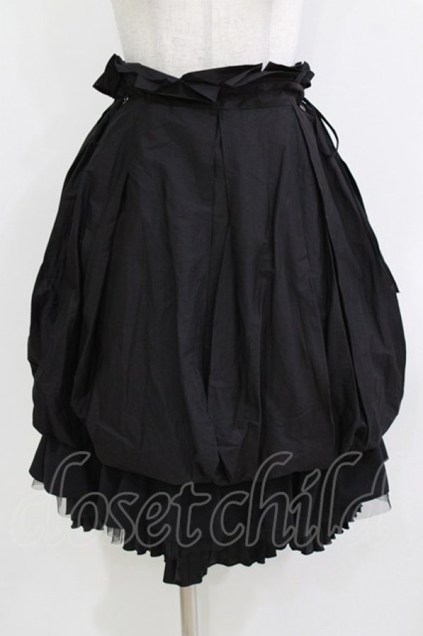 画像1: Ozz oneste / プリーツフリルバルーンスカート  ブラック H-26-03-24-032-OO-SK-KB-ZH (1)