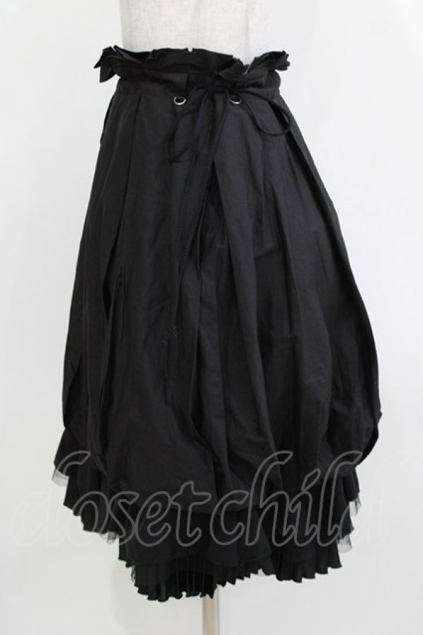 画像2: Ozz oneste / プリーツフリルバルーンスカート  ブラック H-26-03-24-032-OO-SK-KB-ZH (2)