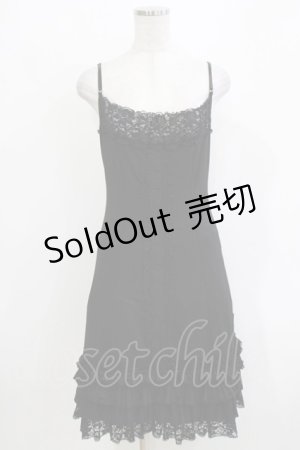 画像: Ozz oneste / レースフリルインナーキャミワンピース  ブラック H-26-03-24-033-OO-OP-KB-ZH