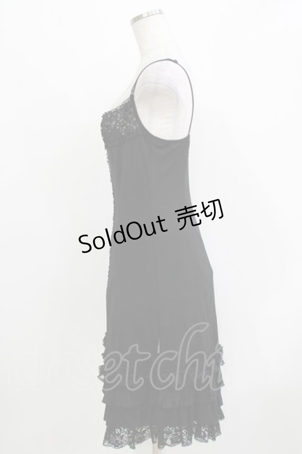 画像2: Ozz oneste / レースフリルインナーキャミワンピース  ブラック H-26-03-24-033-OO-OP-KB-ZH (2)