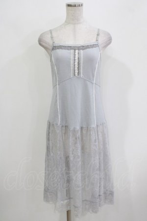 画像: OZZ ANGELO / レース切替キャミワンピース  グレー H-26-03-24-034-OO-OP-KB-ZH