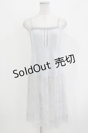 画像: OZZ ANGELO / レース切替キャミワンピース  グレー H-26-03-24-034-OO-OP-KB-ZH