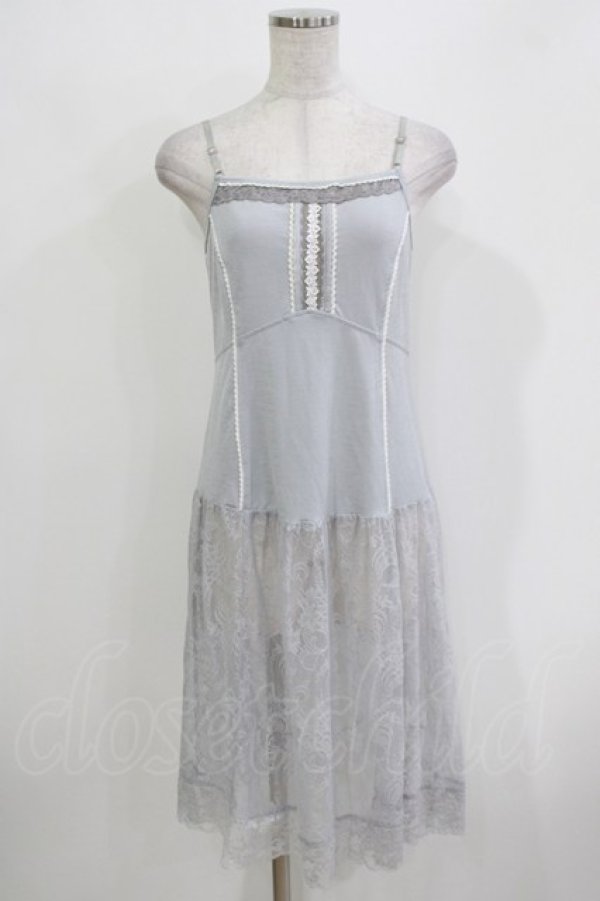 画像1: OZZ ANGELO / レース切替キャミワンピース  グレー H-26-03-24-034-OO-OP-KB-ZH (1)