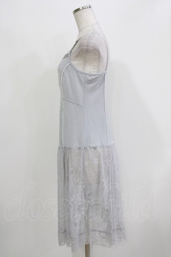 画像2: OZZ ANGELO / レース切替キャミワンピース  グレー H-26-03-24-034-OO-OP-KB-ZH (2)