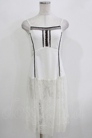 画像: OZZ ANGELO / レース切替キャミワンピース  オフホワイト H-26-03-24-035-OO-OP-KB-ZH