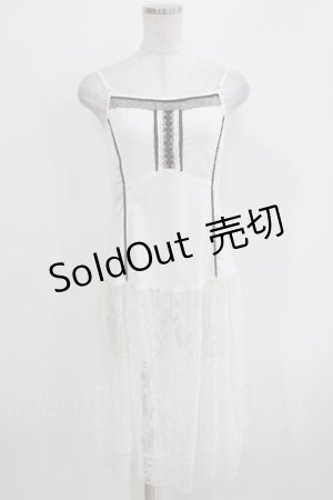 画像: OZZ ANGELO / レース切替キャミワンピース  オフホワイト H-26-03-24-035-OO-OP-KB-ZH