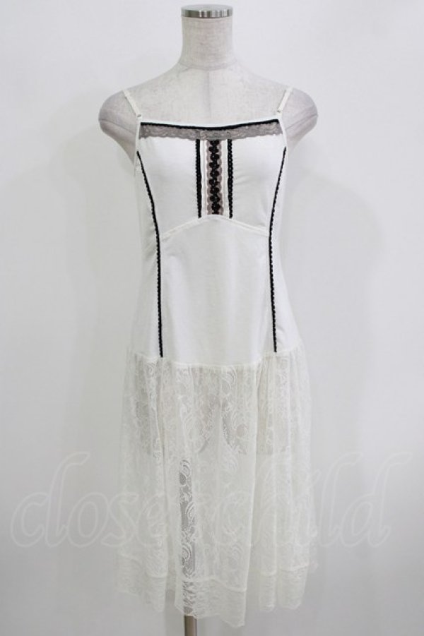 画像1: OZZ ANGELO / レース切替キャミワンピース  オフホワイト H-26-03-24-035-OO-OP-KB-ZH (1)