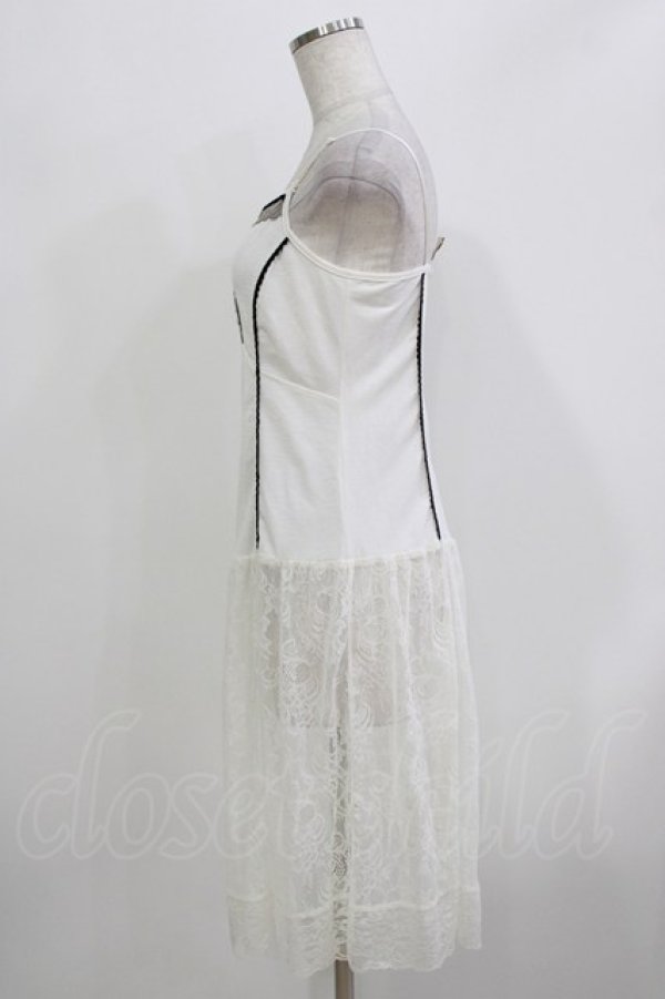 画像2: OZZ ANGELO / レース切替キャミワンピース  オフホワイト H-26-03-24-035-OO-OP-KB-ZH (2)