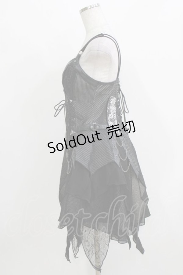 画像2: Ozz oneste / Garden of Fallen Angelビスチェワンピース  ブラック H-26-03-24-036-OO-OP-KB-ZH (2)