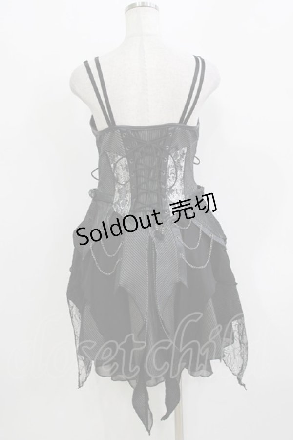 画像3: Ozz oneste / Garden of Fallen Angelビスチェワンピース  ブラック H-26-03-24-036-OO-OP-KB-ZH (3)