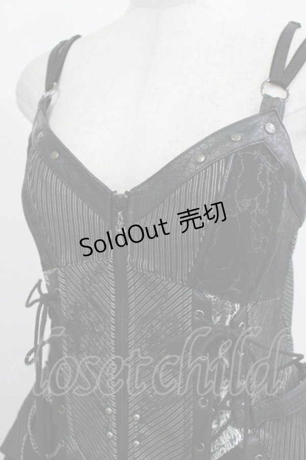 画像4: Ozz oneste / Garden of Fallen Angelビスチェワンピース  ブラック H-26-03-24-036-OO-OP-KB-ZH (4)