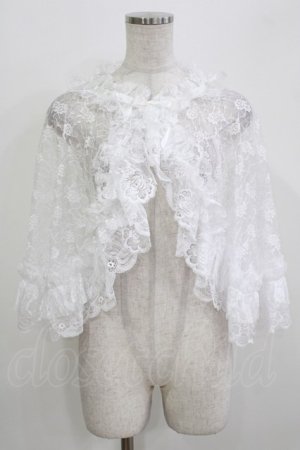 画像: MARBLE / レースフリルケープ  ホワイト H-26-03-24-038-GO-JA-KB-ZH