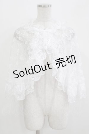 画像: MARBLE / レースフリルケープ  ホワイト H-26-03-24-038-GO-JA-KB-ZH
