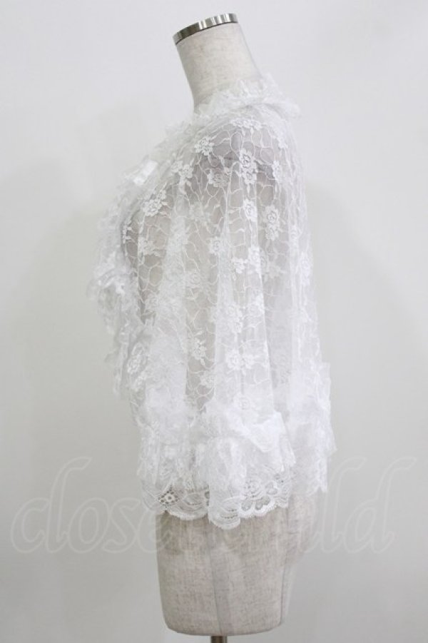 画像2: MARBLE / レースフリルケープ  ホワイト H-26-03-24-038-GO-JA-KB-ZH (2)