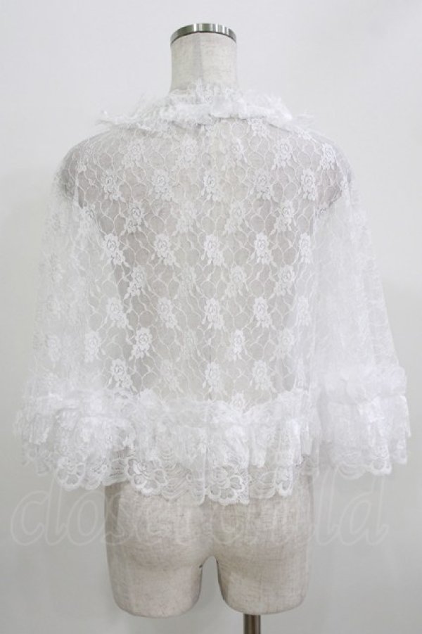 画像3: MARBLE / レースフリルケープ  ホワイト H-26-03-24-038-GO-JA-KB-ZH (3)
