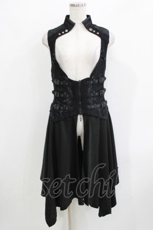 画像: Ozz Croce / オーバー付きベスト  ブラック H-26-03-24-040-OO-TO-KB-ZH