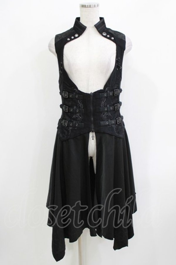 画像1: Ozz Croce / オーバー付きベスト  ブラック H-26-03-24-040-OO-TO-KB-ZH (1)