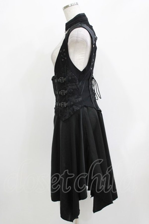 画像2: Ozz Croce / オーバー付きベスト  ブラック H-26-03-24-040-OO-TO-KB-ZH (2)