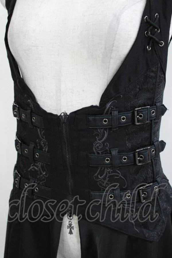 画像4: Ozz Croce / オーバー付きベスト  ブラック H-26-03-24-040-OO-TO-KB-ZH (4)