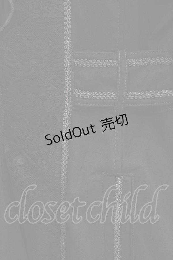 画像4: OZZ ANGELO / レース切替フラッフィーロングジャケット  ブラック H-26-03-24-041-OO-JA-KB-ZH (4)