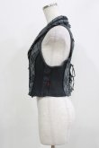 画像2: Ozz Croce / 薔薇刺繍チェック切替ベスト  グレー H-26-03-24-042-OO-TO-KB-ZH (2)