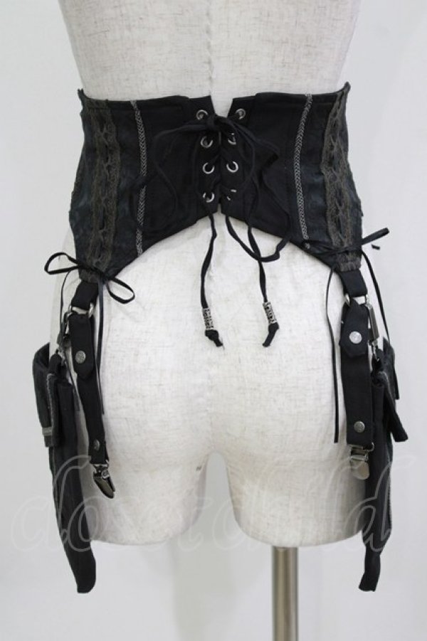 画像3: Ozz oneste / ポケットフラップコルセット風ベルト  ブラック H-26-03-24-044-OO-ZA-KB-ZH (3)