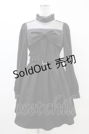 画像: Ank Rouge / Bigリボンワンピース M ブラック H-26-03-24-1031-CA-OP-NS-ZH