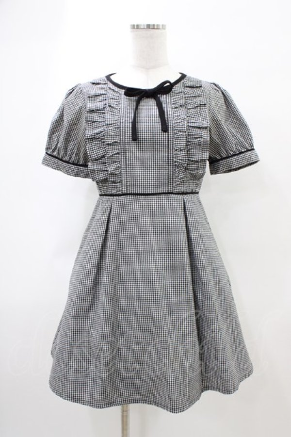 画像1: evelyn / ギンガムリボンワンピース Free ブラック H-26-03-24-1032-LO-OP-NS-ZH (1)