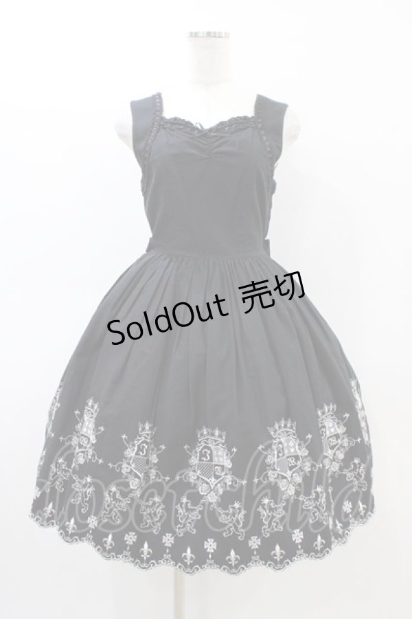 画像1: Innocent World / エンブレム刺繍ジャンパースカート Free ブラック H-26-03-24-1035-IW-OP-NS-ZH (1)